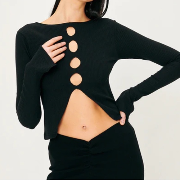 storets Tops - Storets Remi Holes Ribbed Top